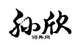 胡問遂孫欣行書個性簽名怎么寫