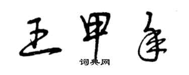 曾慶福王甲年草書個性簽名怎么寫