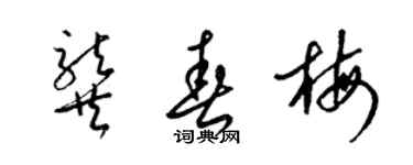 梁錦英龔春梅草書個性簽名怎么寫