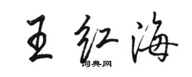 駱恆光王紅海行書個性簽名怎么寫
