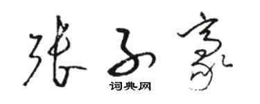 駱恆光張子豪草書個性簽名怎么寫
