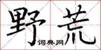 丁謙野荒楷書怎么寫