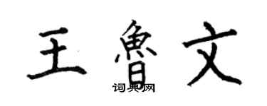 何伯昌王魯文楷書個性簽名怎么寫