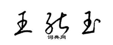 梁錦英王能玉草書個性簽名怎么寫
