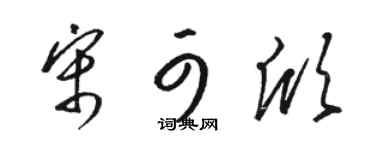 駱恆光宋可欣草書個性簽名怎么寫