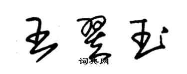 朱錫榮王翌玉草書個性簽名怎么寫
