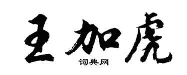 胡問遂王加虎行書個性簽名怎么寫
