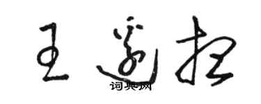 駱恆光王邊想草書個性簽名怎么寫