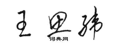 駱恆光王思緯草書個性簽名怎么寫