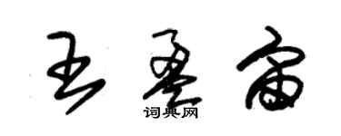 朱錫榮王盈宙草書個性簽名怎么寫