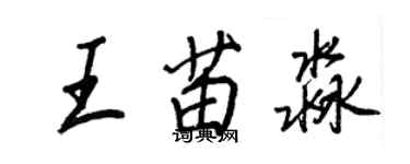 王正良王苗淼行書個性簽名怎么寫