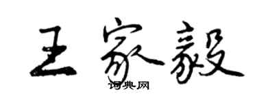 曾慶福王家毅行書個性簽名怎么寫