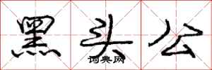 龐中華黑頭公行書怎么寫