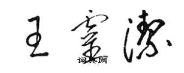 駱恆光王靈潔草書個性簽名怎么寫
