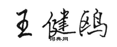 駱恆光王健鷗行書個性簽名怎么寫