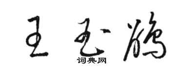 駱恆光王玉鵑草書個性簽名怎么寫