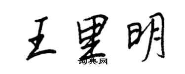 王正良王里明行書個性簽名怎么寫