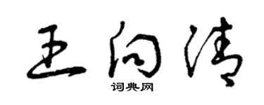 曾慶福王向清草書個性簽名怎么寫