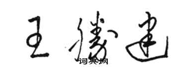 駱恆光王勝建草書個性簽名怎么寫