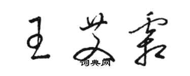 駱恆光王艾霜草書個性簽名怎么寫