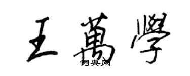 王正良王萬學行書個性簽名怎么寫