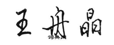 駱恆光王舟晶行書個性簽名怎么寫