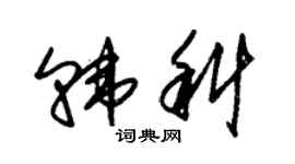 朱錫榮韓科草書個性簽名怎么寫