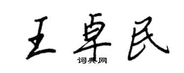 王正良王卓民行書個性簽名怎么寫
