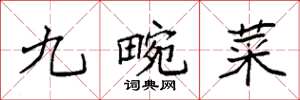 袁強九畹菜楷書怎么寫