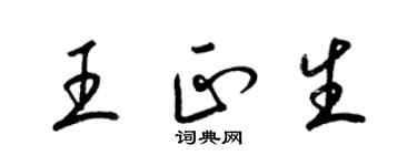 梁錦英王正生草書個性簽名怎么寫