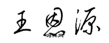 梁錦英王恩源草書個性簽名怎么寫