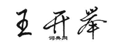 駱恆光王開舉行書個性簽名怎么寫