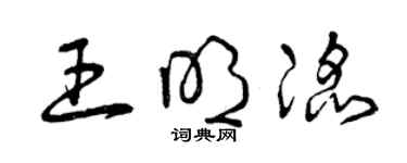 曾慶福王明滔草書個性簽名怎么寫