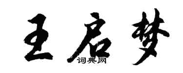 胡問遂王啟夢行書個性簽名怎么寫