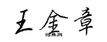 王正良王金章行書個性簽名怎么寫