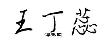 王正良王丁蕊行書個性簽名怎么寫