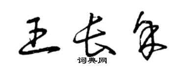 曾慶福王長余草書個性簽名怎么寫
