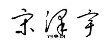 梁錦英宋澤宇草書個性簽名怎么寫