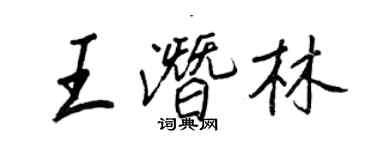 王正良王潛林行書個性簽名怎么寫