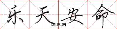 田英章樂天安命行書怎么寫