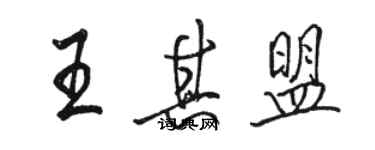 駱恆光王其盟行書個性簽名怎么寫