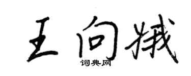 王正良王向娥行書個性簽名怎么寫