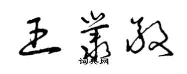 曾慶福王叢敬草書個性簽名怎么寫