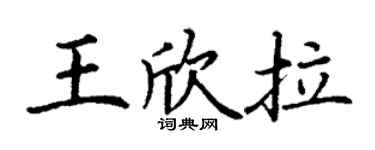 丁謙王欣拉楷書個性簽名怎么寫