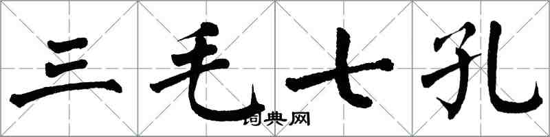 翁闓運三毛七孔楷書怎么寫