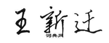 駱恆光王新遷行書個性簽名怎么寫
