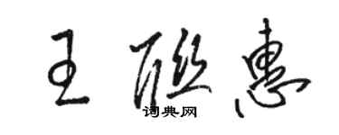 駱恆光王聯惠草書個性簽名怎么寫