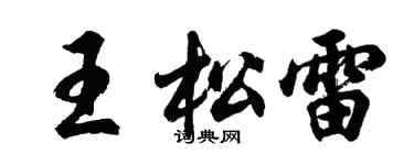 胡問遂王松雷行書個性簽名怎么寫