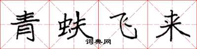 袁強青蚨飛來楷書怎么寫