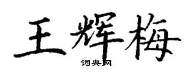 丁謙王輝梅楷書個性簽名怎么寫